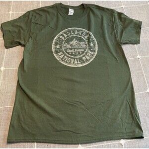 Badlands National Park T Shirt Olive Mens Size Large New
